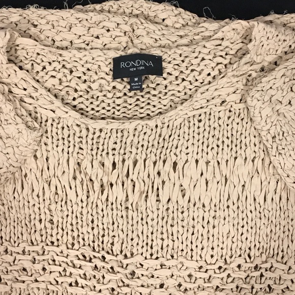 Rondina New York Tan Hand-knit Pullover Sweater - Picture 4 of 7